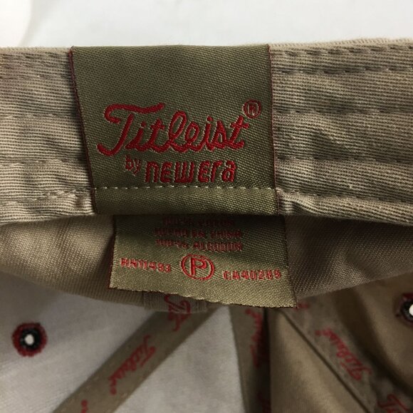 TITLEIST CAP HAT NEW ERA STRAP BACK ADJUSTABLE TAN RED - Picture 5 of 5